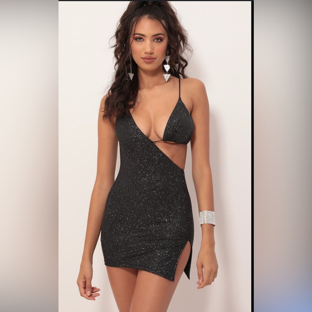 Lucy in the Sky Black Glitter Dress